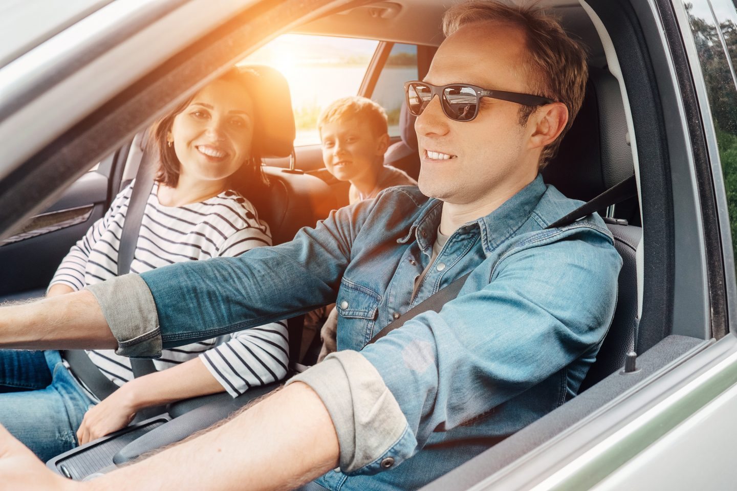 Family into the car